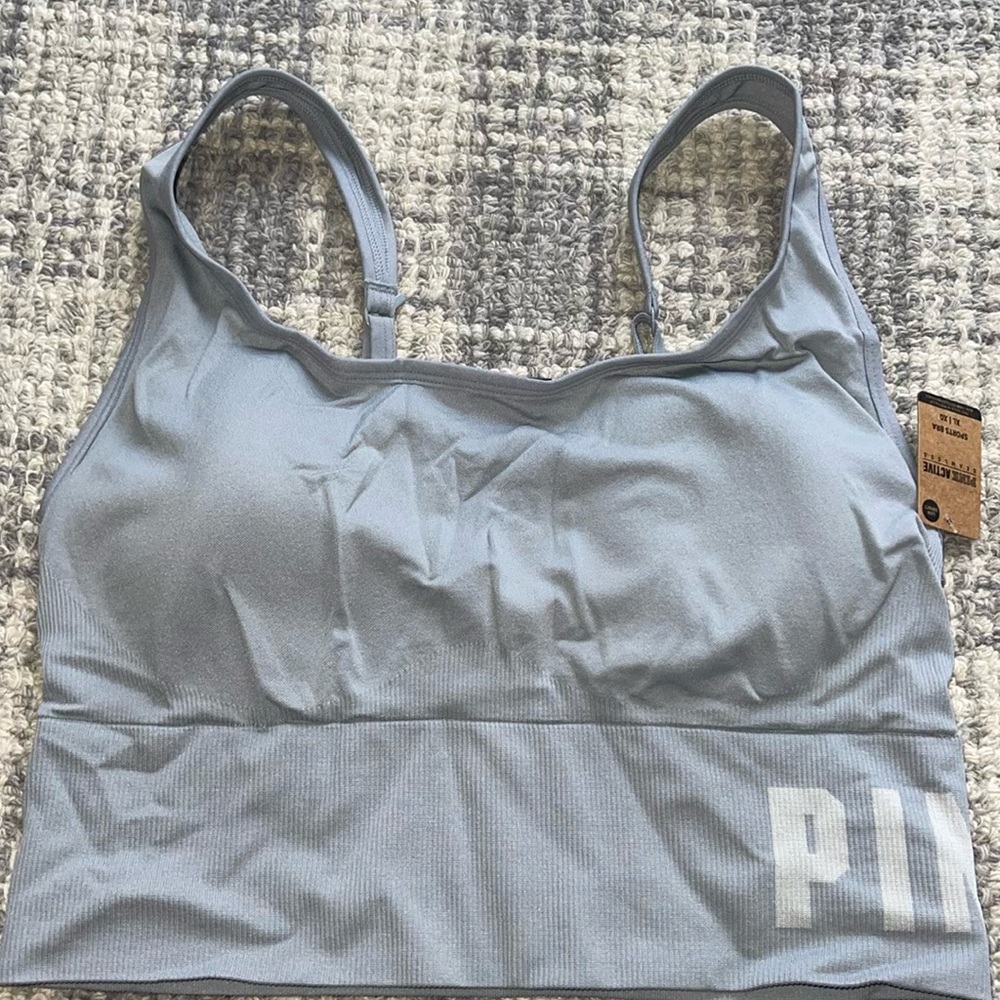 Grey Victoria’s Secret sports bra
